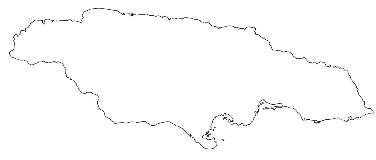blank kart over jamaica med grenser