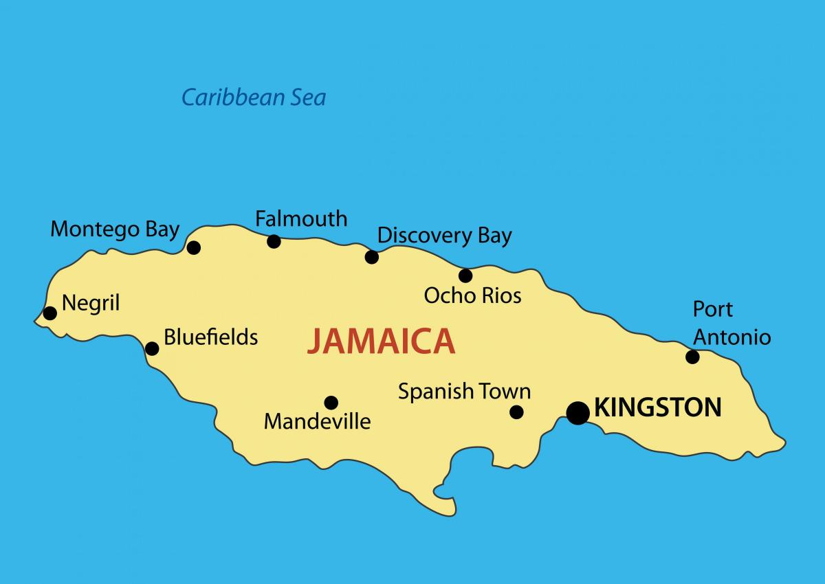 Kart over jamaica byer