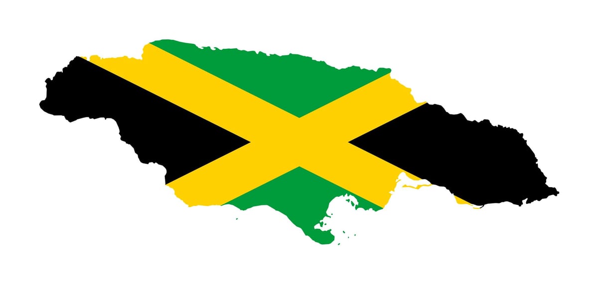 Kart over jamaica flagg 