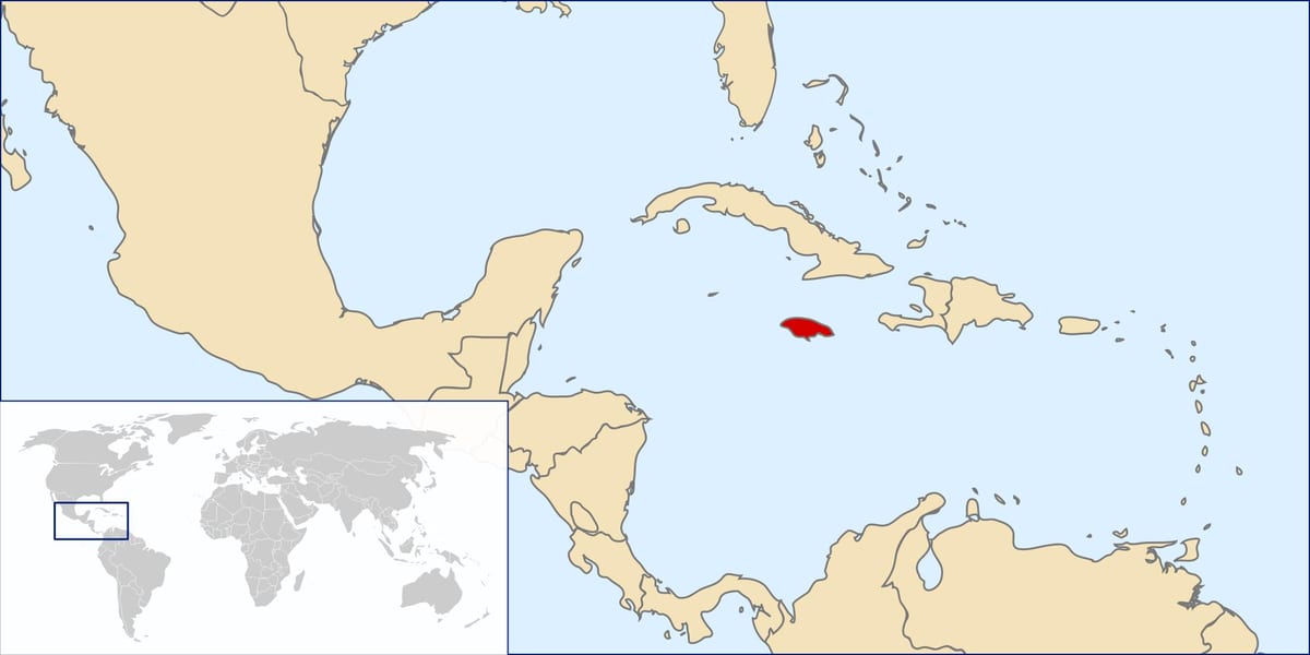 jamaica-kart i verden