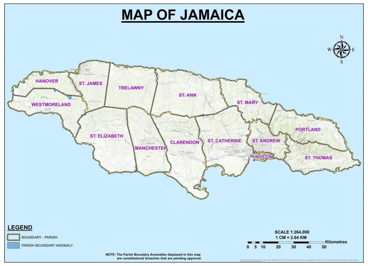 Kart over jamaica grupper