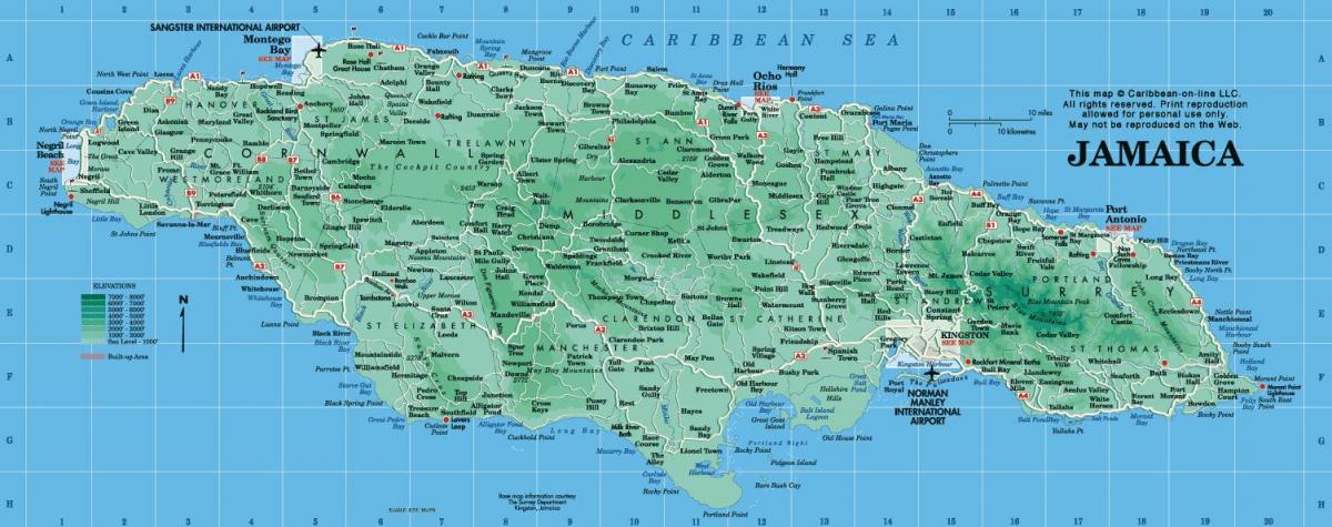 et kart over jamaica