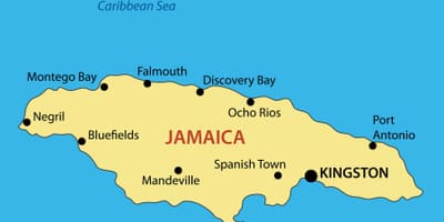 Kart over jamaica byer