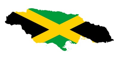 Kart over jamaica flagg 