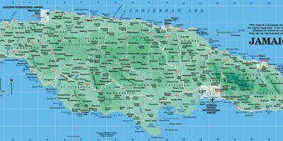 Geografiske kart over jamaica