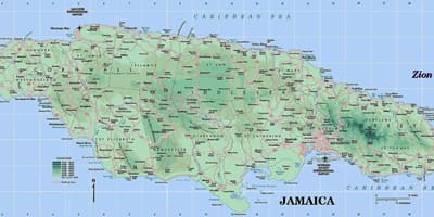 Kart nordkysten av jamaica